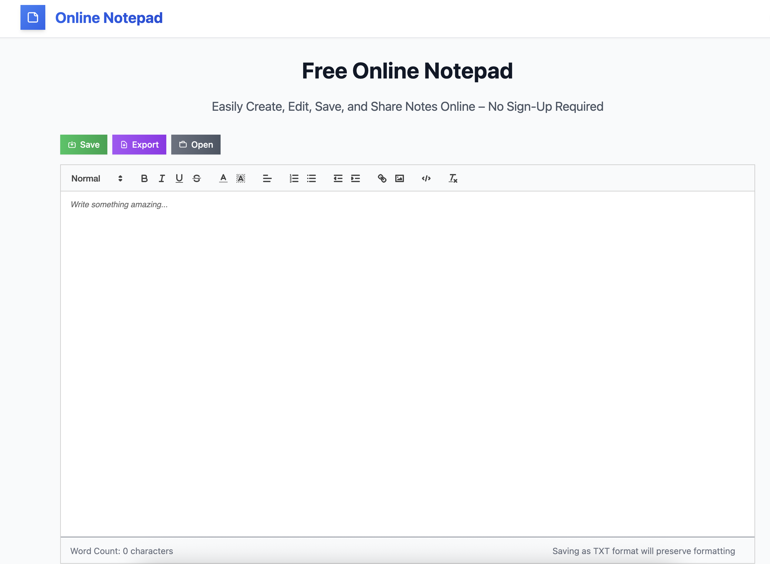 Online Notepad